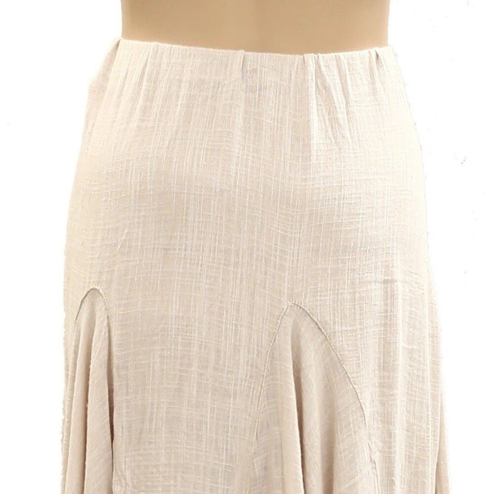 Free People Madras That Solid Linen Maxi Skirt A Line Godet Mid Rise M 285051 - Picture 7 of 8